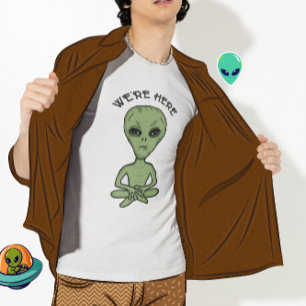 Wir sind hier UFO Alien Invasion Extra Terrestrial T-Shirt