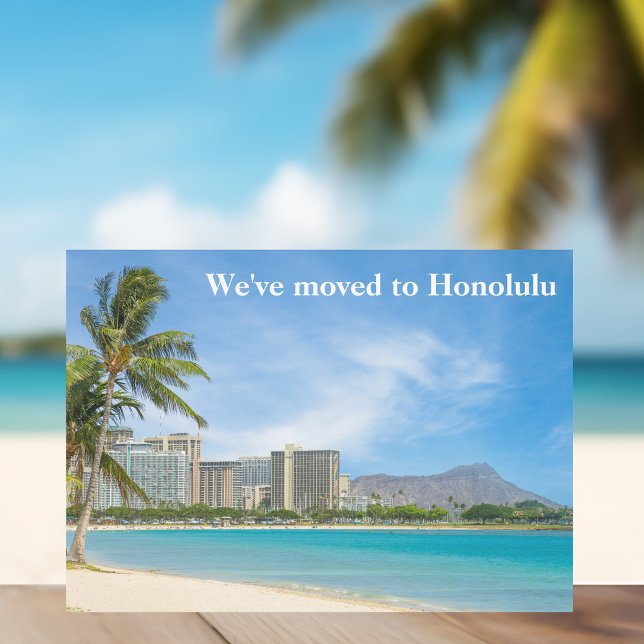 Wir sind in das Honolulu Beach Foto Custom Moving  Ankündigung (Von Creator hochgeladen)
