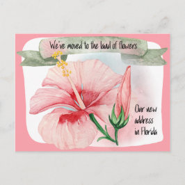 Wir sind in das Land der Blume umgezogen Ankündigungspostkarte