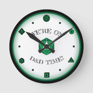 Wir sind in der D&D-Zeit - GREEN Runde Wanduhr
