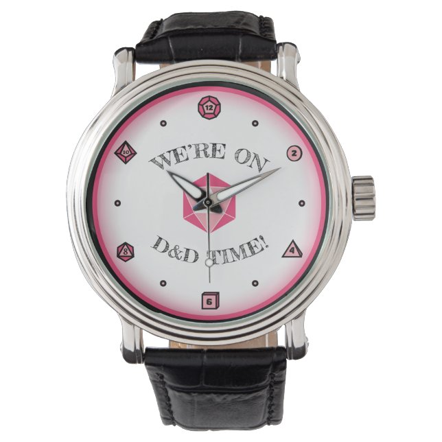 Wir sind in der D&D-Zeit - PINK Armbanduhr (Vorderseite)