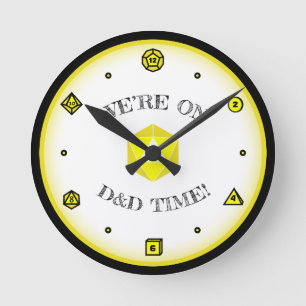 Wir sind in der D&D-Zeit - YELLOW Runde Wanduhr