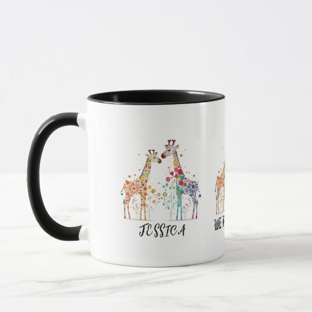Wir sind in Liebe mit 2 Giraffen Tasse Design (Links)