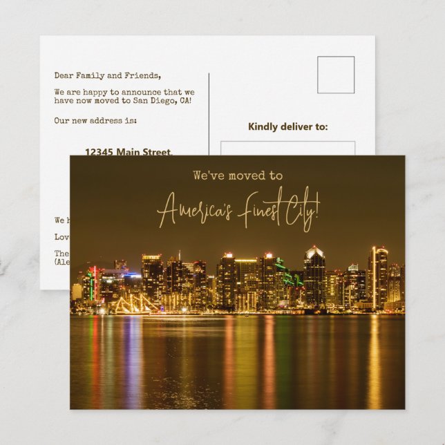 Wir sind in San Diego eingezogen Postkarte (Vorne/Hinten)