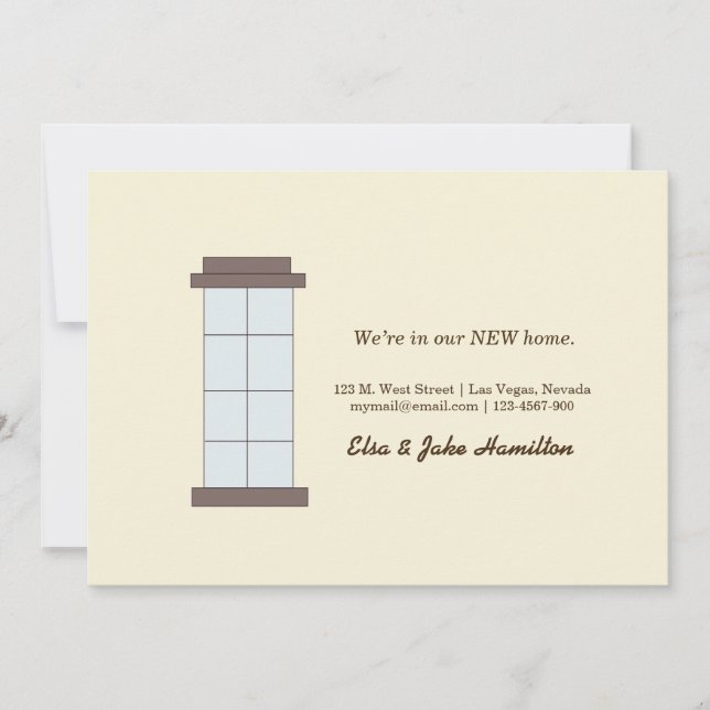 Wir sind in unserer NEUEN Zuhause. Ankündigung (Vorderseite)