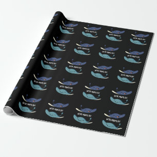 Wir sind Manta Be Funny Manta Ray Pun Dark BG Geschenkpapier