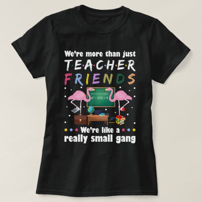 wir sind mehr als Lehrer Freunde , Flamingo T-Shirt (Design vorne)