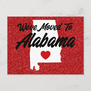 Wir sind nach Alabama Red Glitter gezogen Postkarte