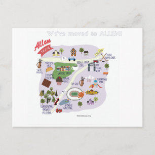 Wir sind nach Allen Texas Postcard übergegangen Ankündigungspostkarte