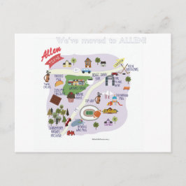 Wir sind nach Allen Texas Postcard übergegangen Ankündigungspostkarte