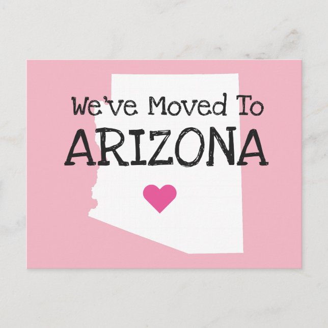 Wir sind nach Arizona-Rosa-Herz übergegangen Postkarte (Vorderseite)