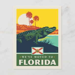 Wir sind nach Florida gezogen Einladungspostkarte