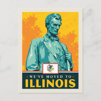 Wir sind nach Illinois gezogen Einladungspostkarte