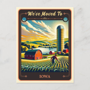 Wir sind nach Iowa gezogen Vintage-Postkarte Postkarte