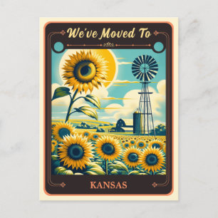 Wir sind nach Kansas gezogen Vintage-Postkarte Postkarte
