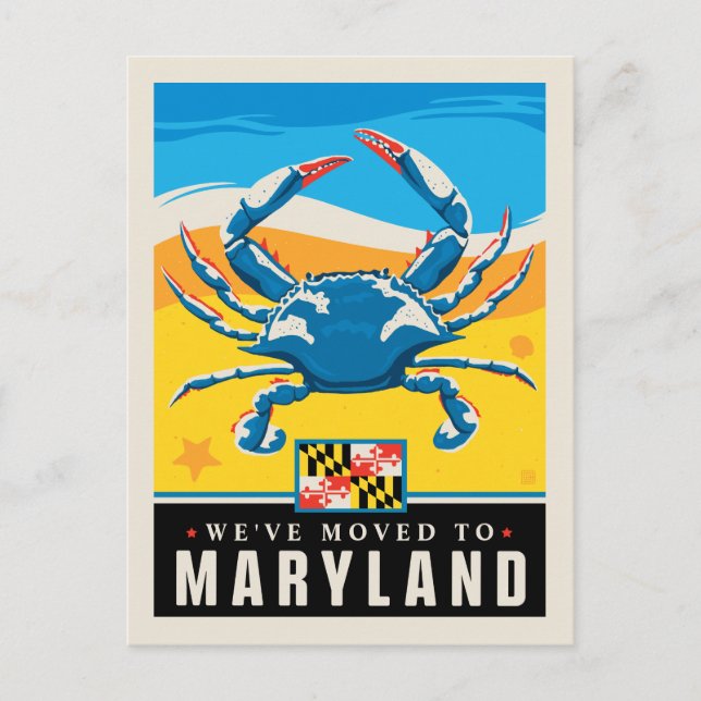 Wir sind nach Maryland gezogen Einladungspostkarte (Vorderseite)