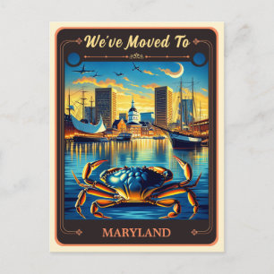 Wir sind nach Maryland gezogen Vintage-Postkarte Postkarte