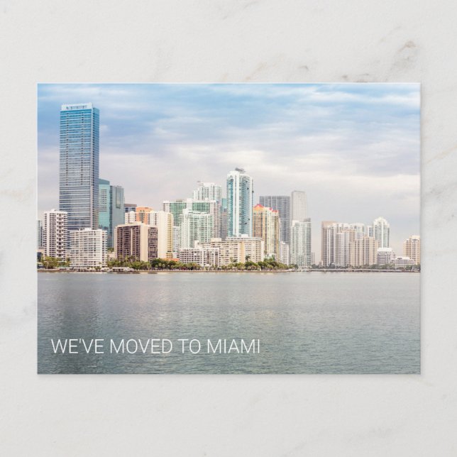 Wir sind nach Miami Florida Beach Foto umgezogen Postkarte (Vorderseite)