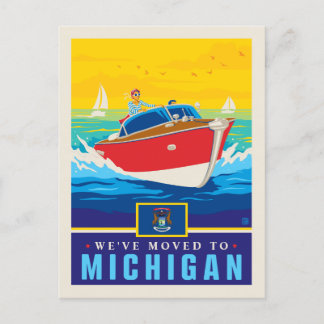 Wir sind nach Michigan gezogen Einladungspostkarte