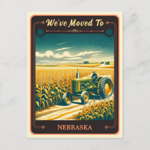 Wir sind nach Nebraska gezogen Vintage-Postkarte Postkarte