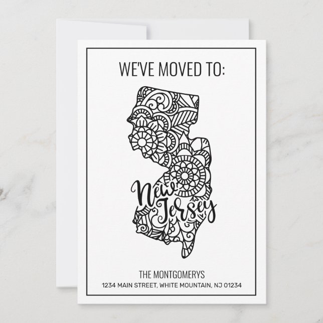 Wir sind nach New Jersey Staat Floral Mandala gezo Ankündigung (Vorderseite)