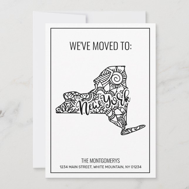 Wir sind nach New Yorker Staat Floral Mandala gezo Ankündigung (Vorderseite)