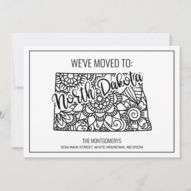 Wir sind nach Nord-Dakota Staat Floral Mandala gez Ankündigung (Vorderseite)