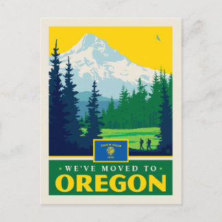 Wir sind nach Oregon gezogen Einladungspostkarte