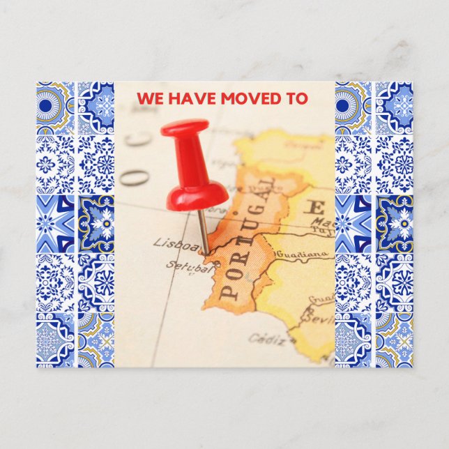 Wir sind nach Portugal gezogen Postkarte (Vorderseite)