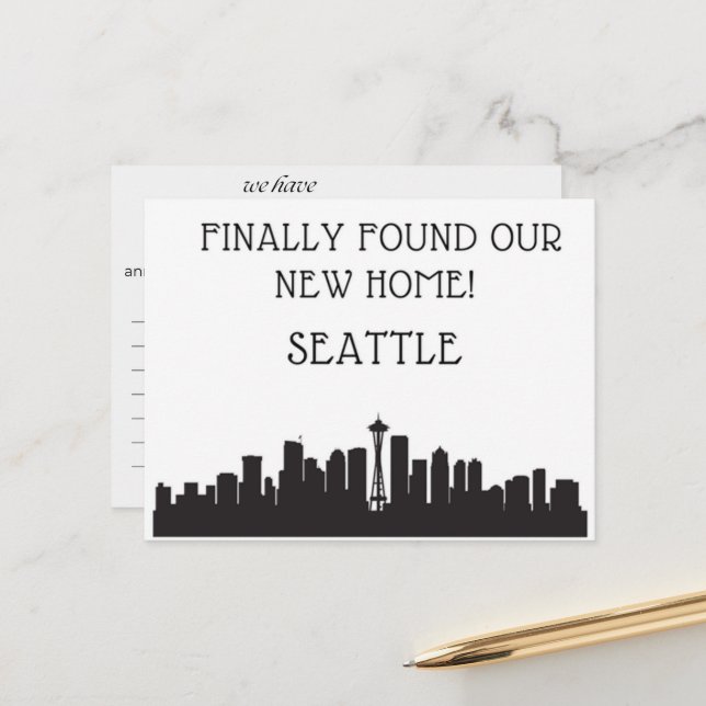 Wir sind nach Seattle gezogen Postkarte (Vorderseite/Rückseite Beispiel)