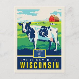 Wir sind nach Wisconsin gezogen Einladungspostkarte