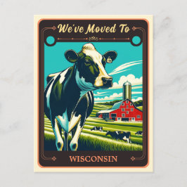 Wir sind nach Wisconsin gezogen | Vintage Postkart Postkarte