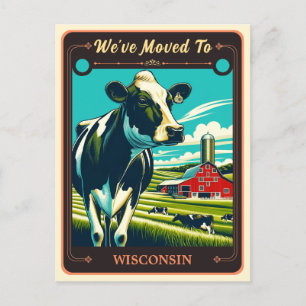 Wir sind nach Wisconsin gezogen Vintage Postkart Postkarte