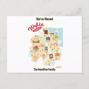 Wir sind nach Wylie Texas Postcard umgezogen Feiertagspostkarte