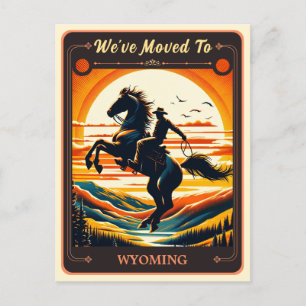 Wir sind nach Wyoming gezogen Vintage-Postkarte Postkarte