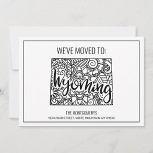 Wir sind nach Wyoming Staat Floral Mandala gezogen Ankündigung