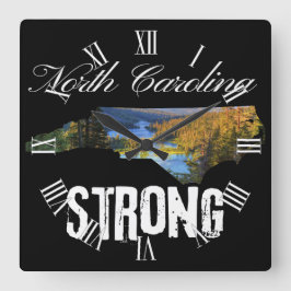 Wir sind North Carolina stark Quadratische Wanduhr