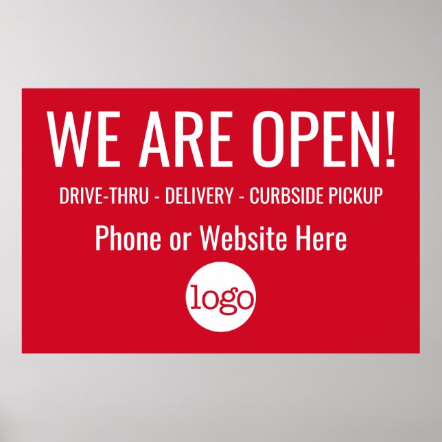 Wir sind offen - Logo hinzufügen und Details Poster (Vorne)