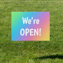 Wir sind offen! Rainbow-Business-Zeichen