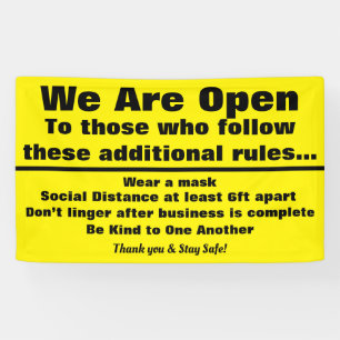 Wir sind offen und haben zusätzliche Regeln Banner