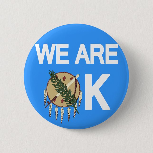 "Wir sind OKAY" Oklahoma-Tornado-Entlastungs-Knopf Button (Vorderseite)