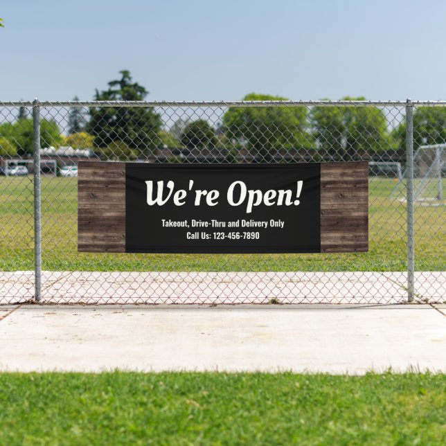 Wir sind rustikales Holz im Freien Banner (Insitu)