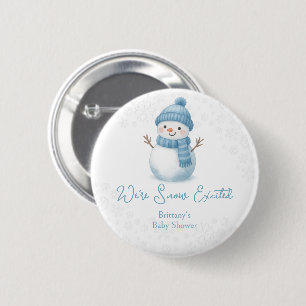 Wir sind schneeeuphorische Schneemänner Jungen-Bab Button