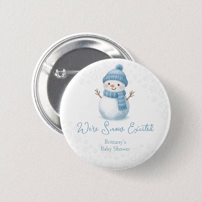 Wir sind schneeeuphorische Schneemänner Jungen-Bab Button (Vorne & Hinten)