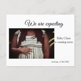 wir sind schwanger, geben Sie den Babynamen Datum  Postkarte