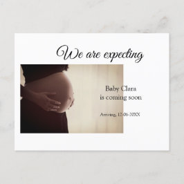 wir sind schwanger, geben Sie den Babynamen Datum  Postkarte