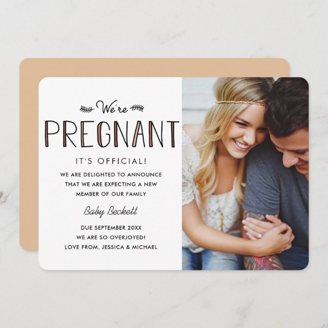 Wir sind schwanger | Schwangerschaftsankündigung (Vorne/Hinten)