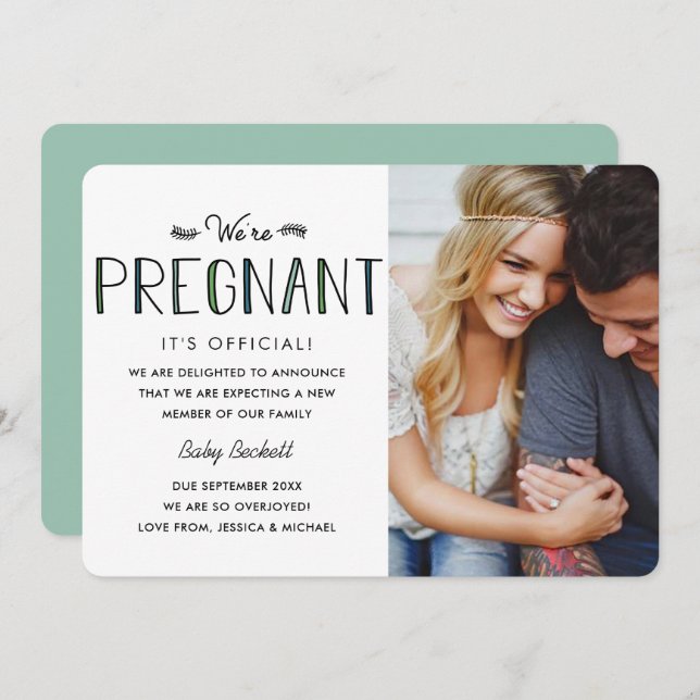 Wir sind schwanger | Schwangerschaftsankündigung (Vorne/Hinten)