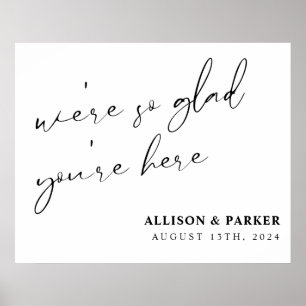 Wir sind so froh, dass du hier bist, als du heirat poster