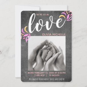 Wir sind so in Liebe Chalkboard Foto Baby Girl Bir Ankündigung